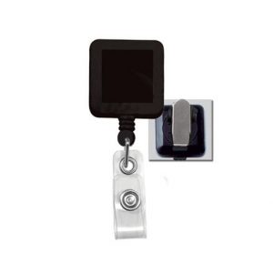 Square Badge Reel with Spring Clip and Reinforced Vinyl Strap (34 in.)