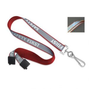 Reflective Lanyard (5/8") "Safety First" with Breakaway Clasp (36")