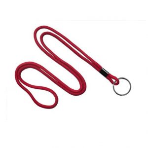 Round Standard Lanyard (1/8") with Black-Oxidized Split Ring (36")