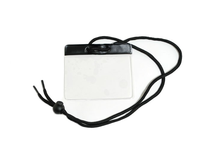 Horizontal Badge Holder with Color Bar and Lanyard - Military/Government Size – Image 2