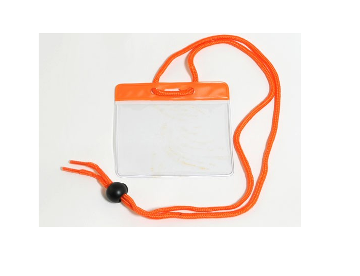 Horizontal Badge Holder with Color Bar and Lanyard - Military/Government Size